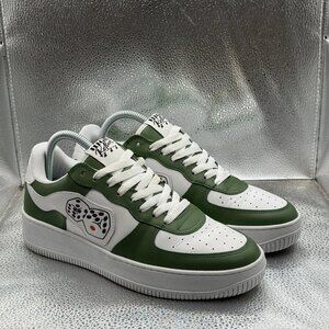Size 5 High Roller Mens Green White Low Top Lace-Up Athletic Sneaker Shoes